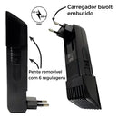 Máquina de Cortar Cabelo Profissional e Barbeador Elétrico Preto