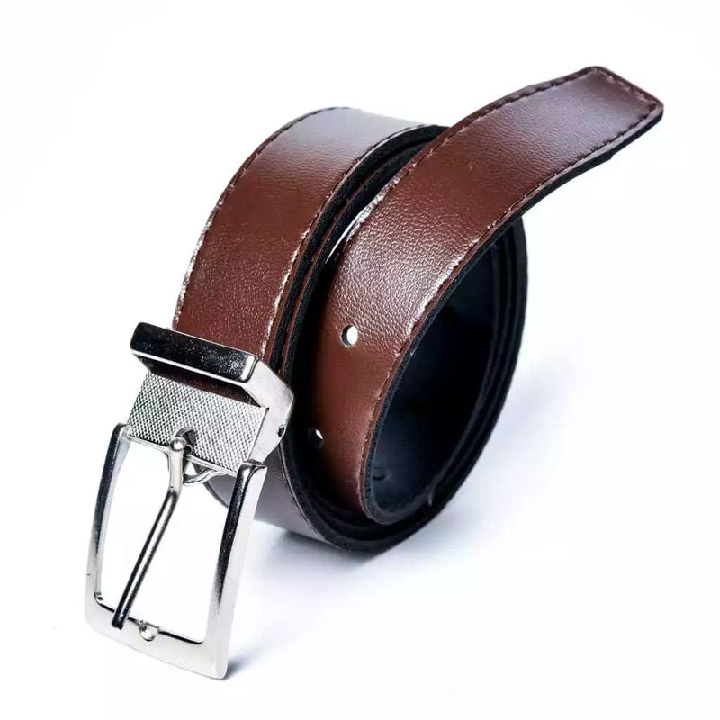 Cinto Masculino em Couro Legítimo Preto e Marrom