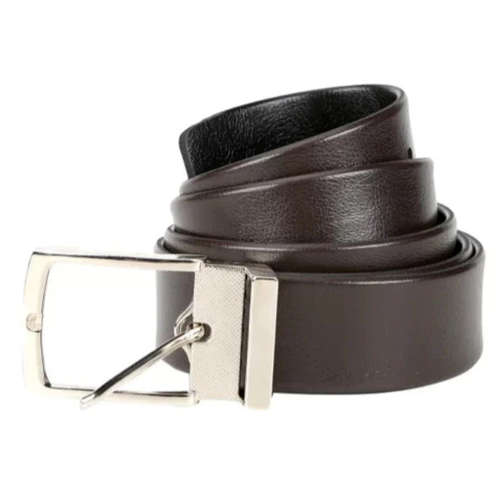Cinto Masculino em Couro Legítimo Preto e Marrom