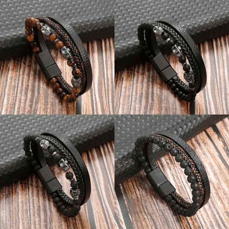 Pulseira THE MAN Em Couro De Qualidade Premium