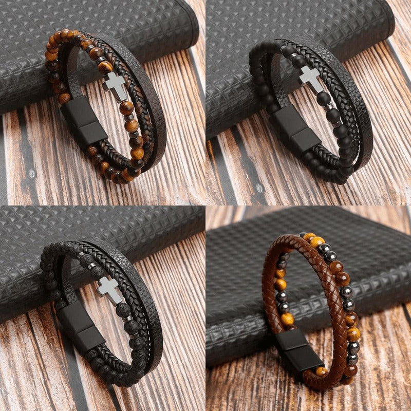 Pulseira THE MAN Em Couro De Qualidade Premium