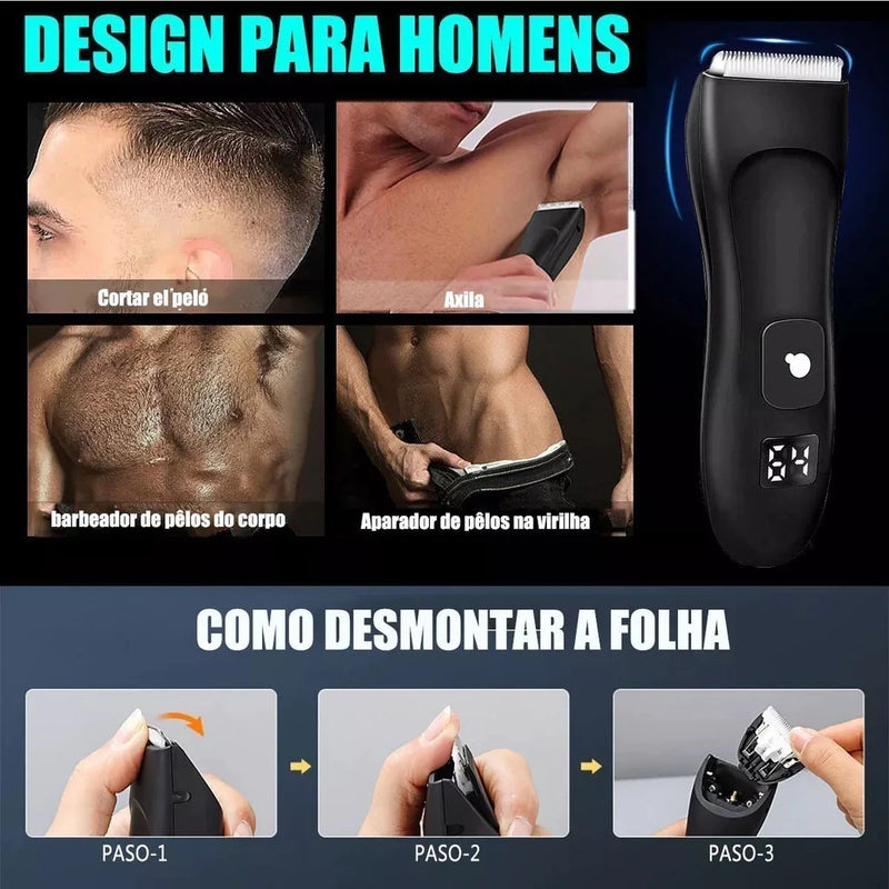 Removedor Elétrico de Pêlos de Partes Íntimas Masculinas