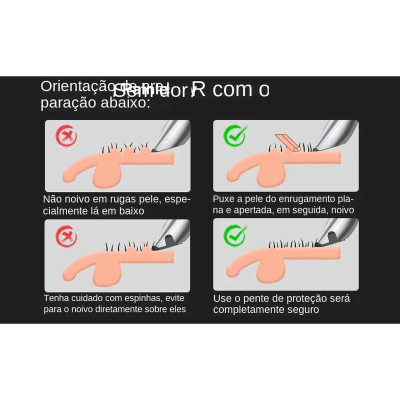 Removedor Elétrico de Pêlos de Partes Íntimas Masculinas