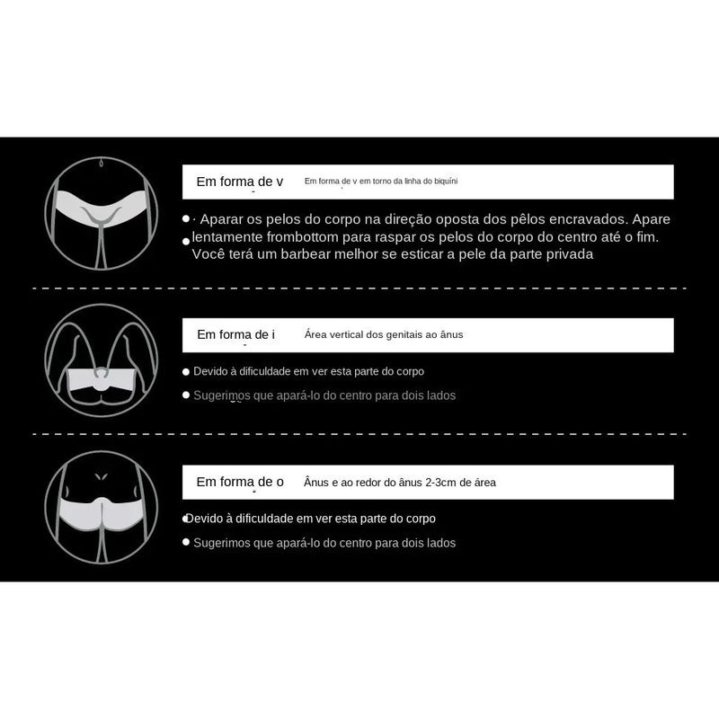 Removedor Elétrico de Pêlos de Partes Íntimas Masculinas